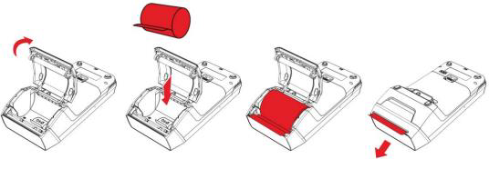 Illustration of receipt paper installation